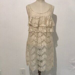 Free People cream lace dress. Size 10
